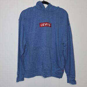 Levi’s Embroidered Logo Pullover Hoodie – Blue (Men’s L)
